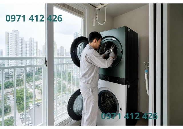 sửa máy tháp giặt sấy LG